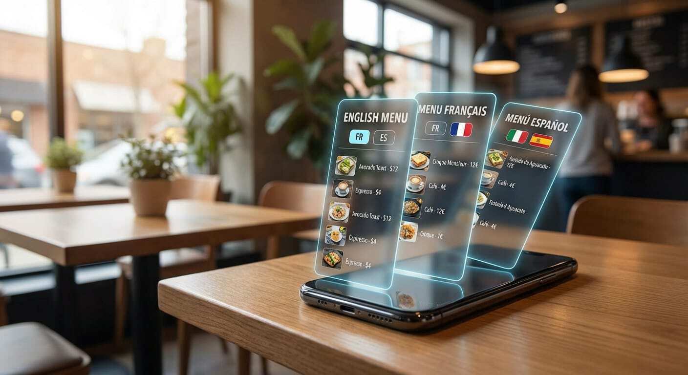 Anteprima del menu multilingue su telefono