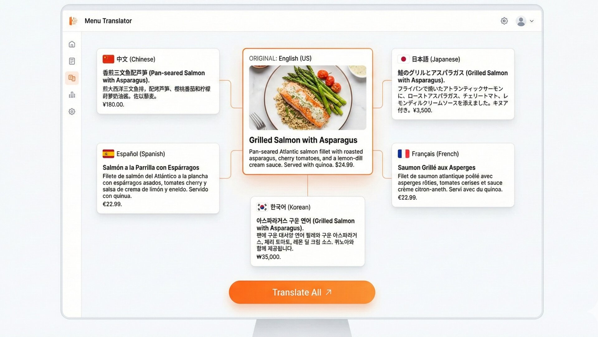 Multi-language Menu