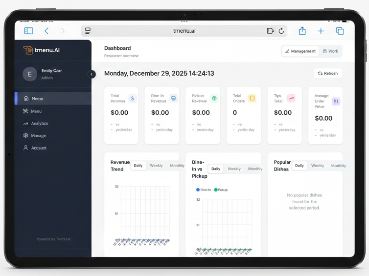 T-Menu Management Dashboard